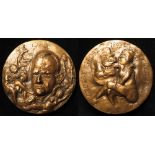 British / French Commemorative Medal, bronze d.67mm: George Grosz 1893-1959 Caricaturist (medal)