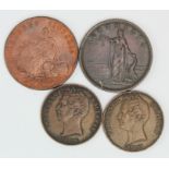 Australian 19thC Tokens (4): 2x Holloway Halfpennies, an Iredale Penny and DeCarle Penny; VF, a