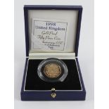 Fifty Pence 1998 "EEC" gold Proof FDC boxed as issued