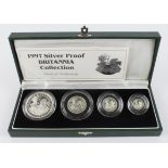 Britannia Silver Four coin set 1997. Proof aFDC. Boxed as issued