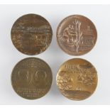 Israel & Hebrew Commemorative Medals (4) bronze 60mm, c.1960s. 3x EF, one damaged.