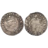Henry VIII Second Coinage silver Groat (1526-44), Canterbury mint, mm. lis / lis, Laker bust D. S.
