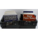 Numismatic Books: Two stacker boxes full of coin and banknote related books, including a set of