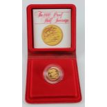 Half Sovereign 1980 proof aFDC cased with cert.