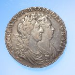 Halfcrown 1689 second shield, no frosting, with pearls, S.3435, VF