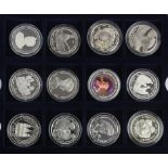 British Commonwealth Crown-Size Silver Proofs (12) Queen Elizabeth the Queen Mother issues 1995-