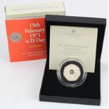 Fifty Pence 2021 "Decimal Day" Silver Proof Piedfort. aFDC boxed as issued.