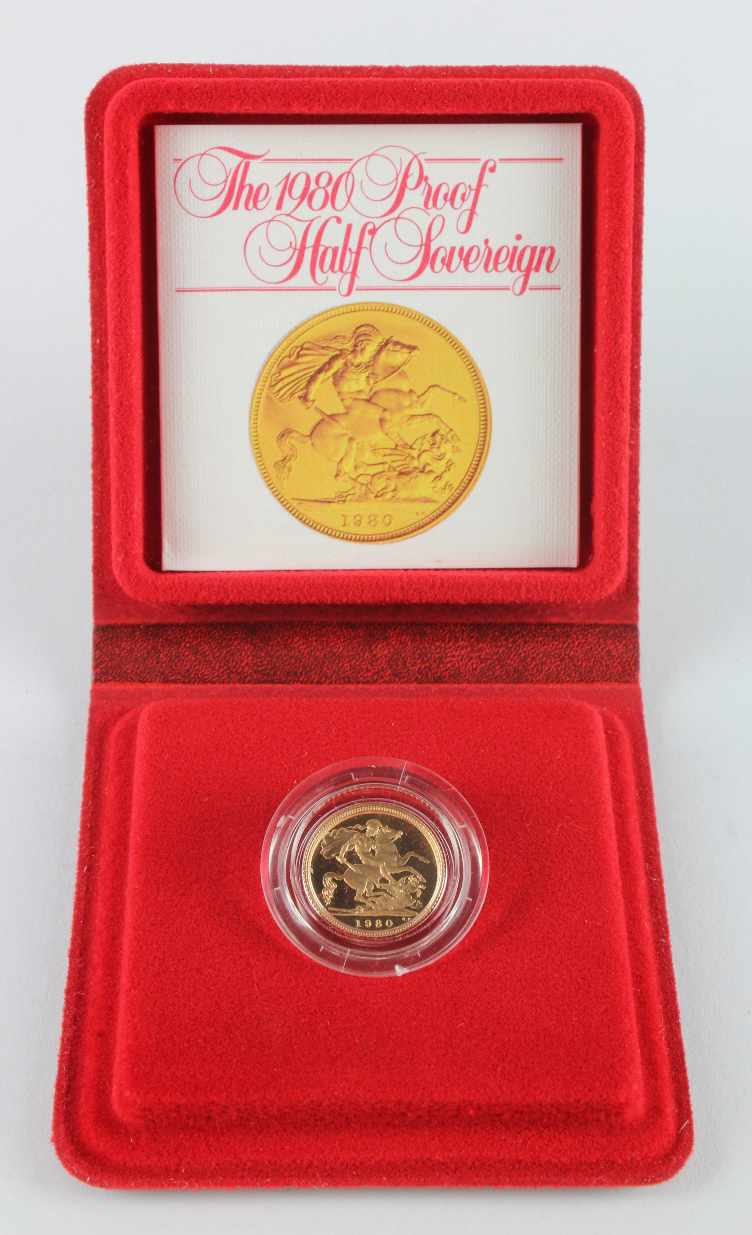 Half Sovereign 1980 proof FDC cased with cert.