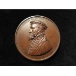 British Commemorative Medal, bronze d.72mm: Royal Exchange Opened 1844, Thomas Gresham / Statue of