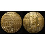 Italian / French Art Medal, bronze d.80mm: Venice by sculptor Thérèse Dufresne (1937-2010) struck by