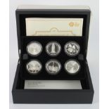 Five Pounds Silver Proof six-coin set 2018 "100th Anniversary of the First World War". FDC in the