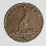 Australia 19thC copper Halfpenny token W.J. Taylor, Medalist to the Great Exhibition 1851, nVF