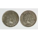 Burma (2) silver Mats 1852, VF