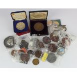 GB & World Commemorative, Academic & Exhibition Medals (32) 18th-20thC base metal, interesting