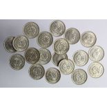 GB Silver Threepences (19) 1937-1941, high grade.