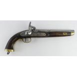 Belgian Sea Service percussion Pistol (converted from flintlock, circa 1830), lock signed "C.