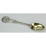 Northampton Regt. silver Rifle spoon hallmarked London 1926, length 124mm (approx) Weighs 20.5gms