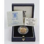 Half Sovereign 1989 proof, 500th Anniversary of the First Gold Sovereign 1489-1989, FDC cased with