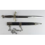 German WW2 1st Pattern Luftwaffe Dagger with scabbard and hanger. Blade maker marked 'Original