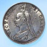 Double-Florin 1888 inverted 1 in VICTORIA, scarce, VF