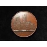 British Commemorative Medal, bronze d.59mm: Lincoln Cathedral Architectural Medal by J. Weiner of