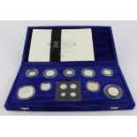 Proof Set 2000, the thirteen coin set with the Maundy Money. all struck in silver aFDC - FDC,