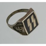 German SS mans finger ring, various stamps inside.