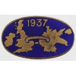 Fascist - Anglo-German original membership brass & enamel badge dated 1937 and no'd 2288 on the
