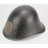 Dutch M38 WW2 Combat steel Helmet with liner and chin strap. Scarce