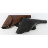 Holsters, pair of WWI Officers Holsters for the Webley MK VI Revolver. Very good holster by R W