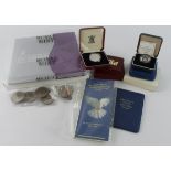 GB & Commonwealth commemorative coins, Crowns and sets, including silver proofs; noted: £20 banknote