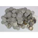 France (26) silver coins 19th-20thC, plus a large quantity of aluminium and other base coinage.
