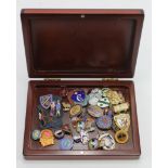 Vintage Badges, Pins, Fobs etc (33) many interesting items, most enamelled, one silver.