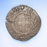 Commonwealth Shilling 1654 mm. sun, F/GF, test cut.