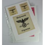 Paper Wehrmacht labels and card (10 pieces)