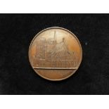 French Commemorative Medal, bronze d.58.5mm: Notre-Dame Cathedrale de Paris architectural medal by