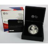 Ten Pounds 2015 "Britannia" Silver proof 5oz. FDC in the plush box of issue with certificate