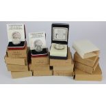 GB & Commonwealth silver proof & Unc commemorative coins and medals (14) 1970s-80s, cased with