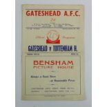 Gateshead v Tottenham FA Cup 3rd Round 8th January 1955 programme