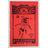Arsenal Res v Tottenham Res London Challenge Cup Final 7th May 1934 programme