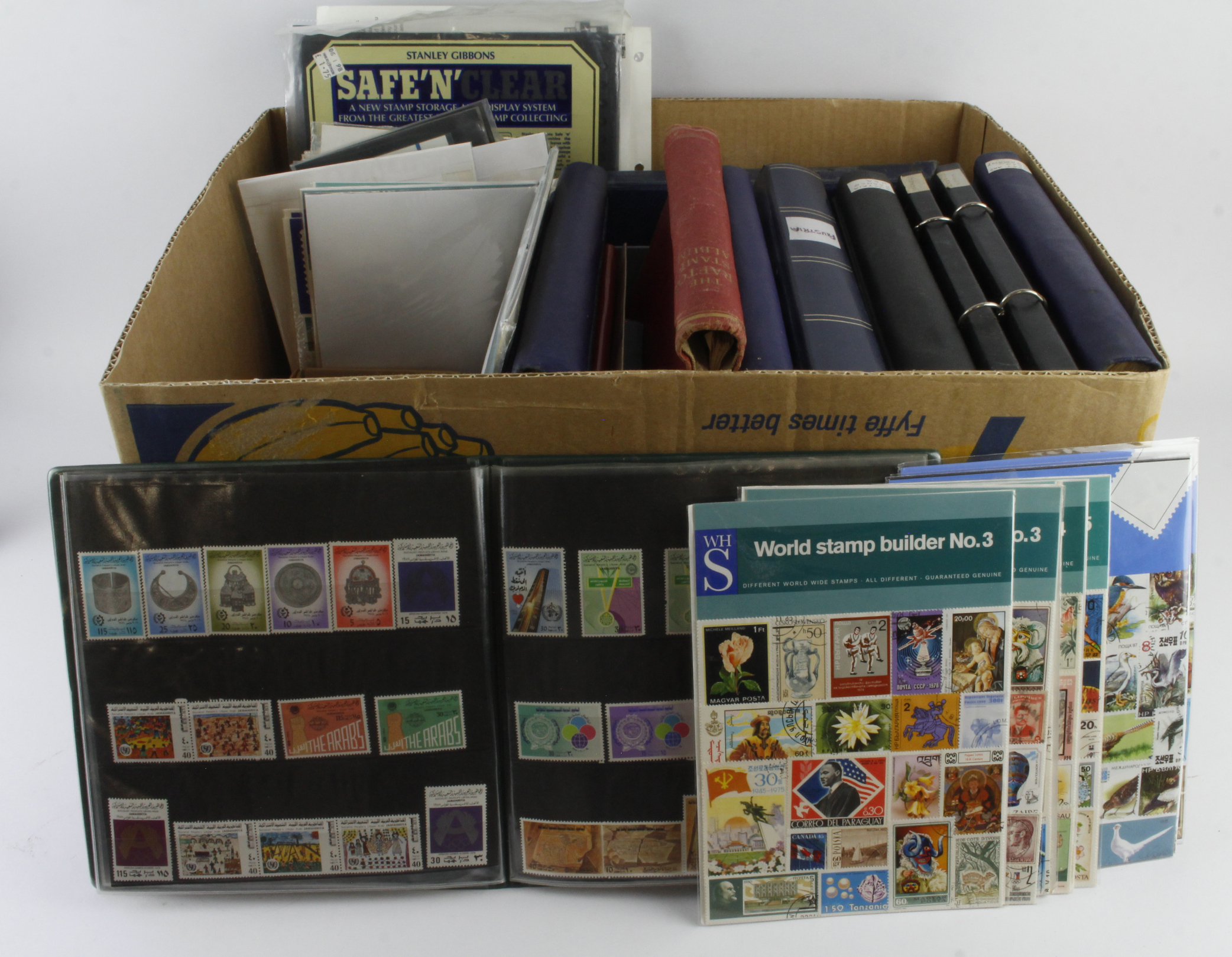 Large box of various albums / stockbooks and loose. One country albums for Austria, Germany (E and