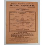 Arsenal v Tottenham F/L South 22nd April 1944, single sheet programme