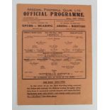 Arsenal v Tottenham F/L South 9th December 1944, single sheet programme