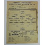 Chelsea v Tottenham F/L South 27th January 1945, single sheet programme