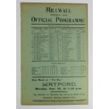 Millwall v Tottenham London Combination 23rd December 1916, single sheet programme