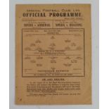 Arsenal v Tottenham F/L War Cup 4th Round, 1st Leg, 5th April 1941, single sheet programme