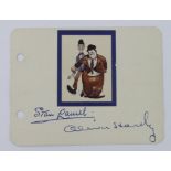 Laurel & Hardy interest. A set of Stan Laurel & Oliver Hardy autographs on an album page, with their