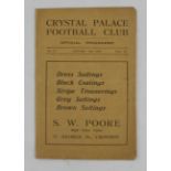 Crystal Palace v Tottenham English Cup 1st Round 12th January 1924 programme