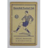 Chesterfield v Tottenham FA Cup 5th Round 12th February 1938 programme (hole punched)