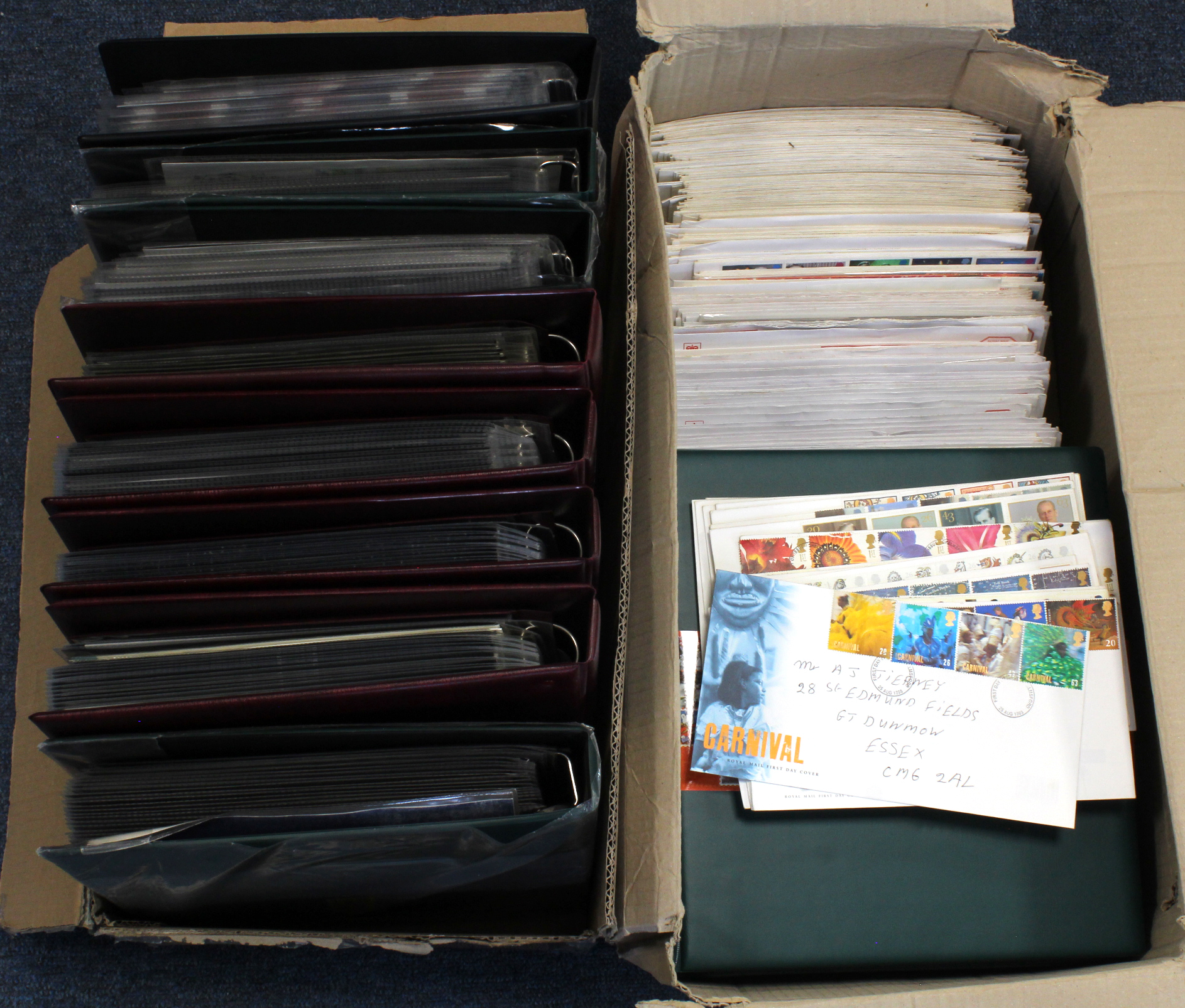 GB FDC collection housed in several binders and some loose still in Royal Mail envelopes. Covering